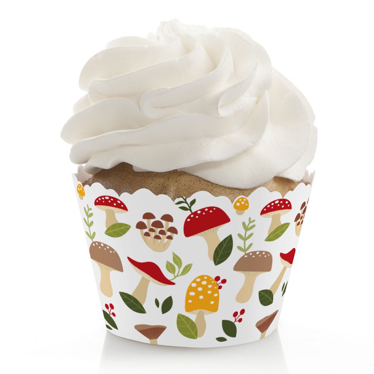 Big Dot of Happiness Wild Mushrooms - Red Toadstool Party Decorations - Party Cupcake Wrappers - Set of 12